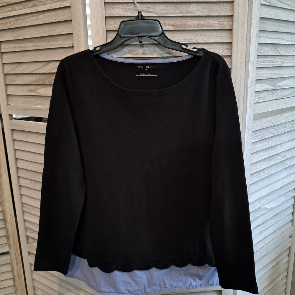 Talbots Black Long Sleeve Top